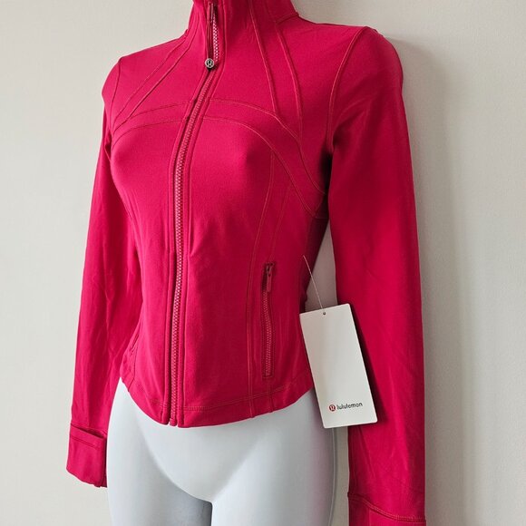 NWT LULULEMON PDRA Pink Red Buttery Soft Nulu Define Cropped Jacket Size 4, 10 - Picture 2 of 8